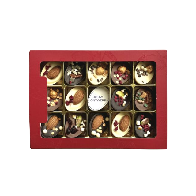 Luxe chocolade paaseitjes in geschenkdoos - Eigen logo